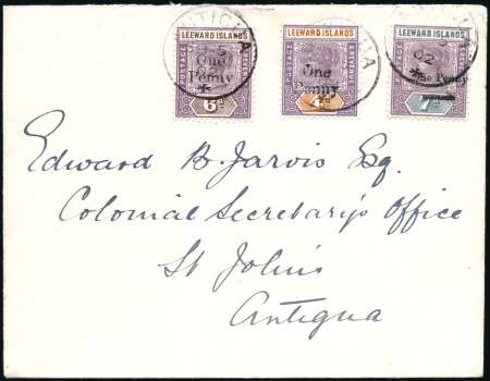 Stamp of Leeward Islands 1902 (Sep 5) Envelope sent within Antigua with 1902