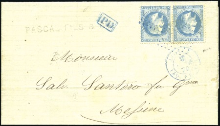 Stamp of Auction catalogues LIGNE V PAQ. FR N°1 du 9 SEPT 70 sur lettre de Mar