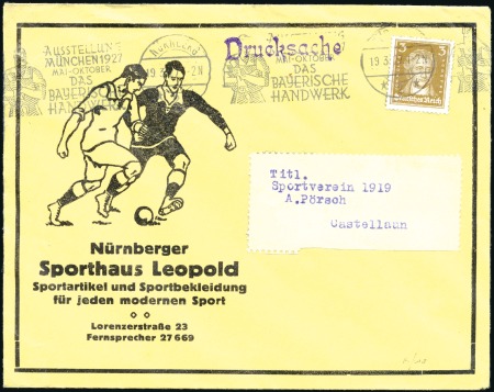 Stamp of Thematics » Sport and Games » Football FOOTBALL: 1927 (Mar 19) Advertising envelope for S