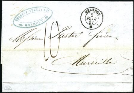 Stamp of Auction catalogues MEANDRE: Càd du 2 FEVR 57 sur lettre de Beyrouth p