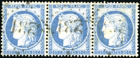 Stamp of France Yv. 60B exceptionnelle bande de trois du panneau G