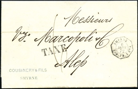 Stamp of Auction catalogues SMYRNE PAQ. FR. X N°4: Lettre de Smyrne pour Alep 