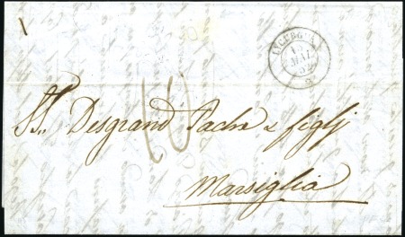 Stamp of Auction catalogues LYCURGE: Càd du 15 MAI 52 (doit être 53) sur lettr