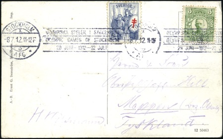 Stamp of Olympics DURING THE GAMES: 1912 (Jul 8) Picture postcard wi