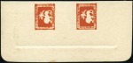 Stamp of India 1854 1/2a Lion & Palm reprints on sunken card in v