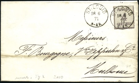 Stamp of France » Guerre de 1870-1871 Alsace-Lorraine : Lot de 7 lettres dont 4c gris ob