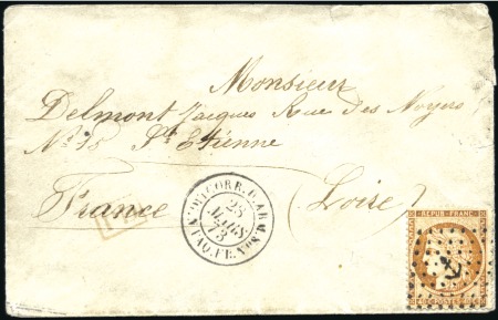 Stamp of Auction catalogues LIGNE N: 1873 Lettre au tarif militaire 40c avec S