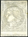 Stamp of France 1849 20c, +40 essais de couleurs, coussinets, à no
