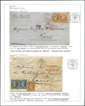 Stamp of Auction catalogues CHELIFF: Deux lettres transportées respectivement 