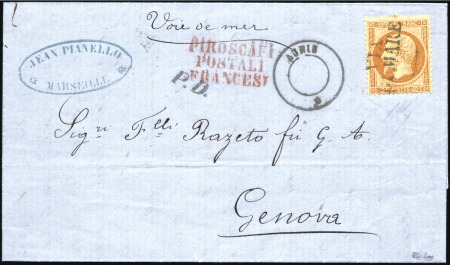 Stamp of Auction catalogues VIA DI MARE: Lettre de Marseille pour Gênes, affr.