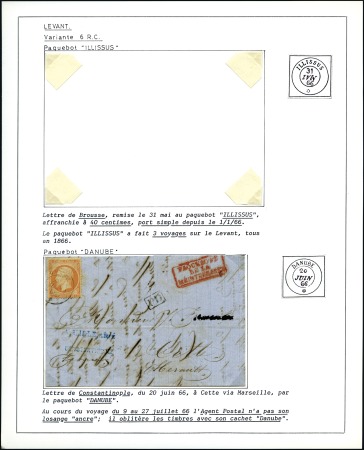 Stamp of Auction catalogues COLLECTION - LIGNE DU LEVANT: 1839-66, Reste de co