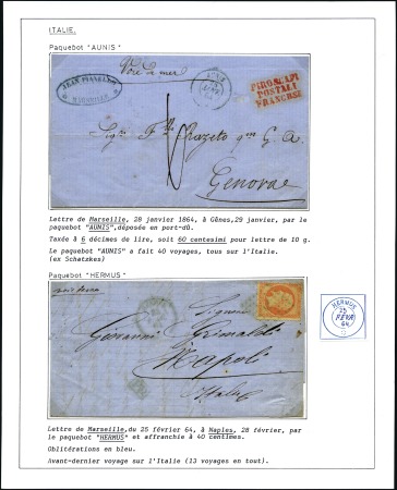Stamp of Auction catalogues COLLECTION - LIGNE D'ITALIE: 1855-70, Reste de col