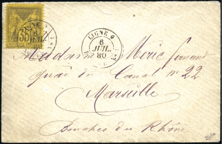 Stamp of Auction catalogues LIGNE O PAQ. FR N°1 du 6 JUIL 80 sur lettre de Pon