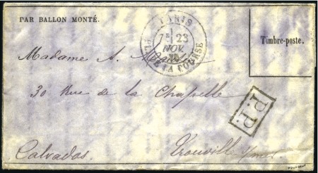 Stamp of France » Guerre de 1870-1871 Collection de 13 Ballon Montés dont 6 pour l'étran