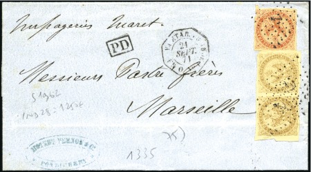 Stamp of Auction catalogues ETAB. F. INDE PAQ. FR. O N°1, Càd du 21 SEPT 71 su