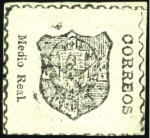 Stamp of Dominican Republic 1865 1/2r Black on pale green, 1r Black on straw, 