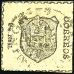 Stamp of Dominican Republic 1865 1/2r Black on pale green, 1r Black on straw, 