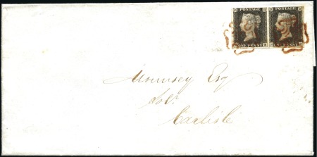 Stamp of Great Britain » 1840 1d Black and 1d Red plates 1a to 11 1840 (May 7) Wrapper from London to Carlisle with 
