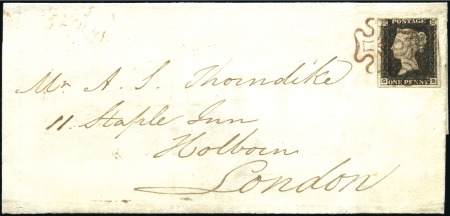 Stamp of Great Britain » 1840 1d Black and 1d Red plates 1a to 11 1840 (May 9) Wrapper from Rugeley to London with 1