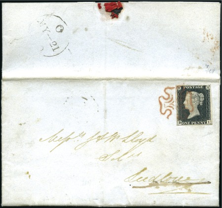 Stamp of Great Britain » 1840 1d Black and 1d Red plates 1a to 11 1840 (May 21) Wrapper from London to Sudlow with 1