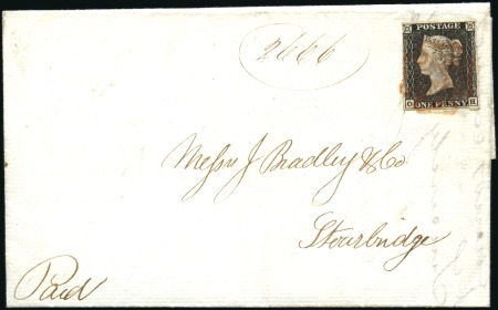 Stamp of Great Britain » 1840 1d Black and 1d Red plates 1a to 11 1840 (May 22) Wrapper from Liverpool to Stourbridg