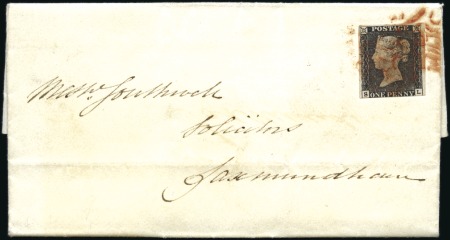 Stamp of Great Britain » 1840 1d Black and 1d Red plates 1a to 11 1840 (May 25) Entire sent within Suffolk from Fram