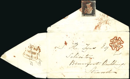 Stamp of Great Britain » 1840 1d Black and 1d Red plates 1a to 11 1840 (May 26) Envelope sent within London with 1d 