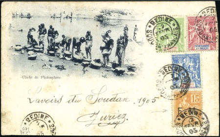 Stamp of Colonies françaises » Sénégambie et Niger 1905 CPA pour la France avec France 15c Mouchon Fr