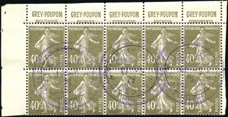 Stamp of France » Carnets Yv. 193 en bloc de 10 GREY POUPON avec tampon de l