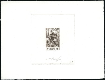 Stamp of France 1939-49, Lot de 45 épreuves d'artistes signées don