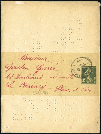 Stamp of France 1937 Imprimé complet en braille sous bande d'envoi