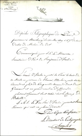 Stamp of France » Télégraphe 1809 Télégramme Chappe avec vignette emblématique 