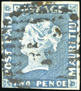 Stamp of Mauritius The PENOE Variety

1848-59 Early Impression "POS