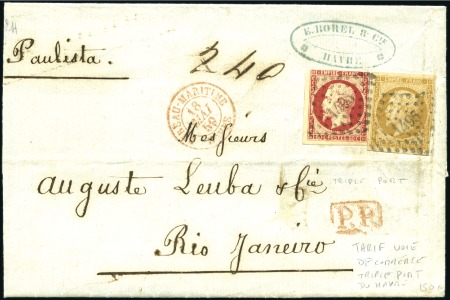 Stamp of France » Collections 1852-99, 179 lettres classiques avec un quadricolo