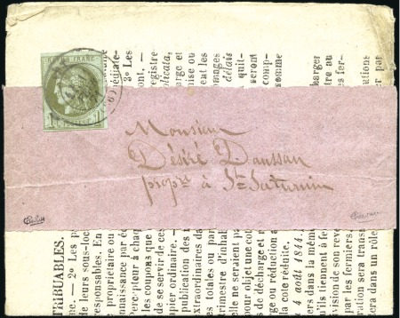 Stamp of France » Collections 1865-73, Six lettres affranchies avec des 1c olive