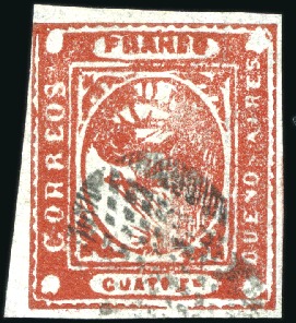 Stamp of Argentina » Buenos Aires WITHDRAWN

1858 Steamship 4p vermilion, used wit