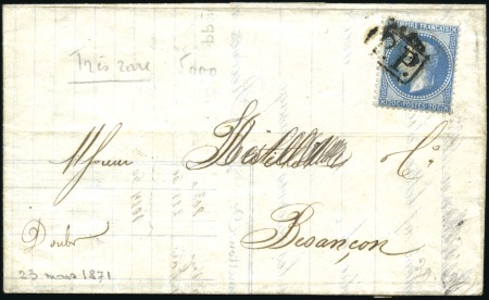 Stamp of France Rarissime oblitération PP sur 20c Lauré sur lettre