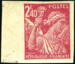 Stamp of France 1944 Iris 2F40 non-dentelé avec impression recto E