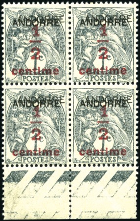 Stamp of Colonies françaises » Andorre (Poste française) 1931 1/2 sur 1c avec variété DOUBLE SURCHARGE Andp