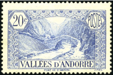 Stamp of Colonies françaises » Andorre (Poste française) 1932-33 Pont de Saint Antoine, 20c outremer, regom