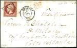 Stamp of France 80c Empire ND, deux lettres d'Etampes pour la Lomb