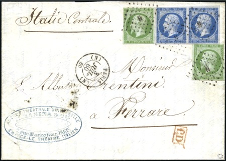 Stamp of France 1860 Lettre pour Ferrare en Emilie-Romagne avec ra