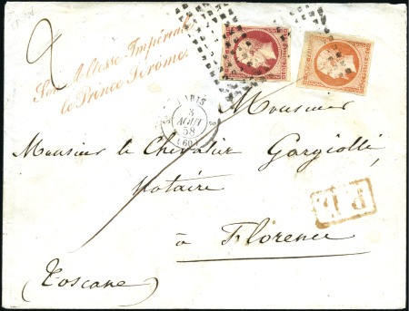 Stamp of France 40c +80c Empire ND obl. gros points sur lettre de 