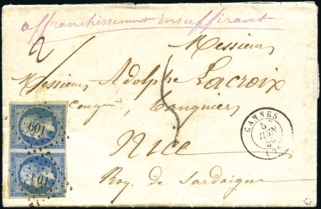 Stamp of Auction catalogues Rare afft insuffisant pour le Comté de NICE avec p