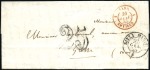Stamp of Auction catalogues 1852-55, Deux lettres en TARIF FRONTALIER avec le 