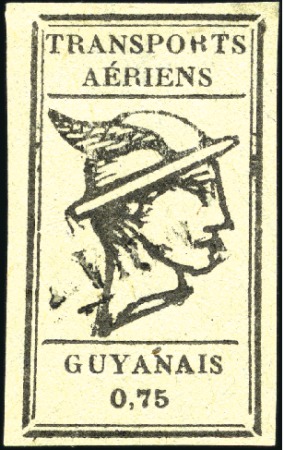 Stamp of Colonies françaises » Guyane française 1921 Poste Aerienne Mercure 75c noir sur gris, obl