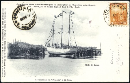 Stamp of Colonies françaises » TAAF 1904 Carte postale "Le Français" signé par Charcot