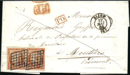 Stamp of Auction catalogues 1846-71, Lot de 5 lettres de ou pour la Savoie, pl