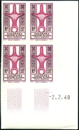 Stamp of Colonies françaises » Ghadames 1949 Série complète des 10 valeurs en blocs de 4 n