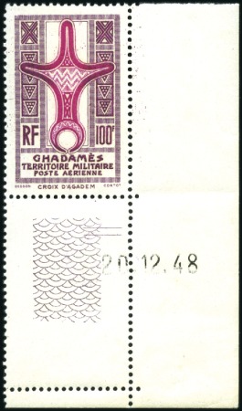 Stamp of Colonies françaises » Ghadames 1949 Poste Aérienne ERREUR DE COULEUR 100F lilas e
